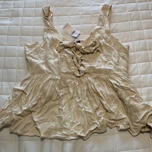 NWT American Eagle cream lace up tank